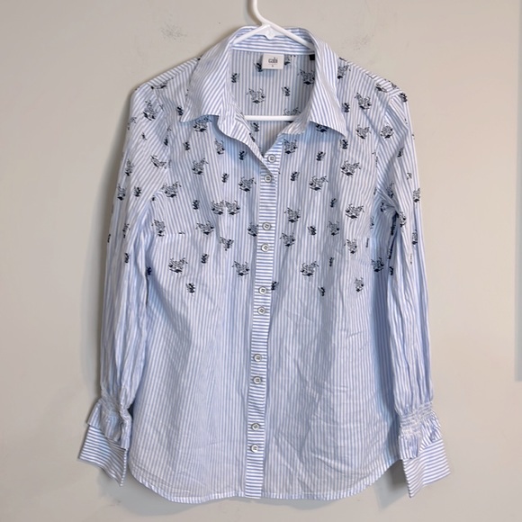 CAbi Tops - Donated ! Cabi blue and white striped blouse button down casual shirt